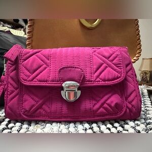 Vera Bradley Fuchsia Quilted Clutch